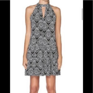 Laundry Sleeveless Printed Mock Neck Halter Dress Sz 10 Laundry By Shelli Segal